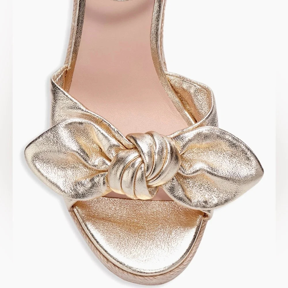 kate spade New York Wedge Sandals Sz. 9.5 Pale Gold - Picture 4 of 11